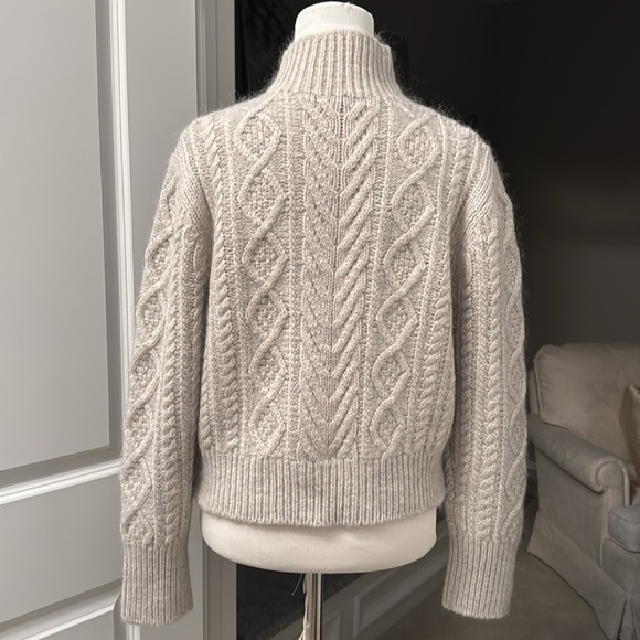 NWT rag & bone Brody Turtleneck Cable Knit Boxy Sweater Wool Angora blend Sz S - Picture 4 of 10